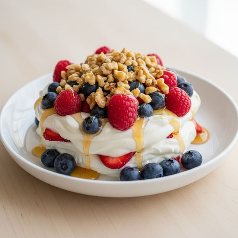 Greek Yogurt Protein Parfait with Mixed Berries