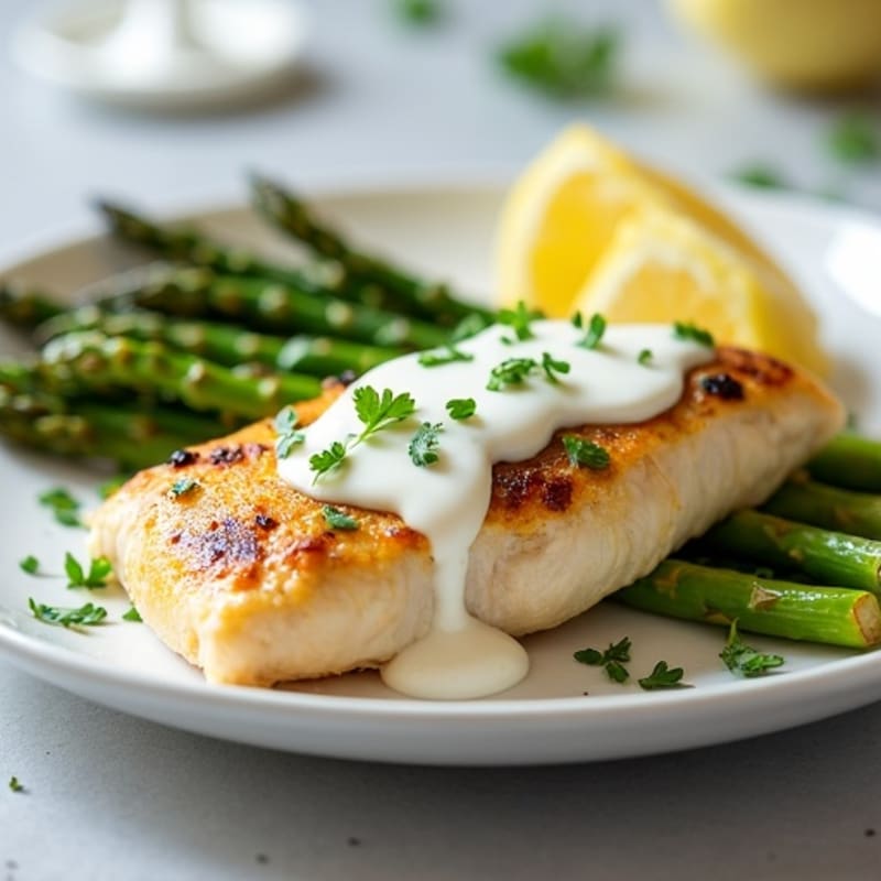 Creamy Lemon Chicken with Roasted Asparagus