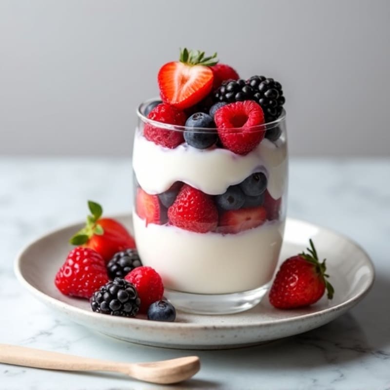 Greek Yogurt Protein Parfait with Mixed Berries