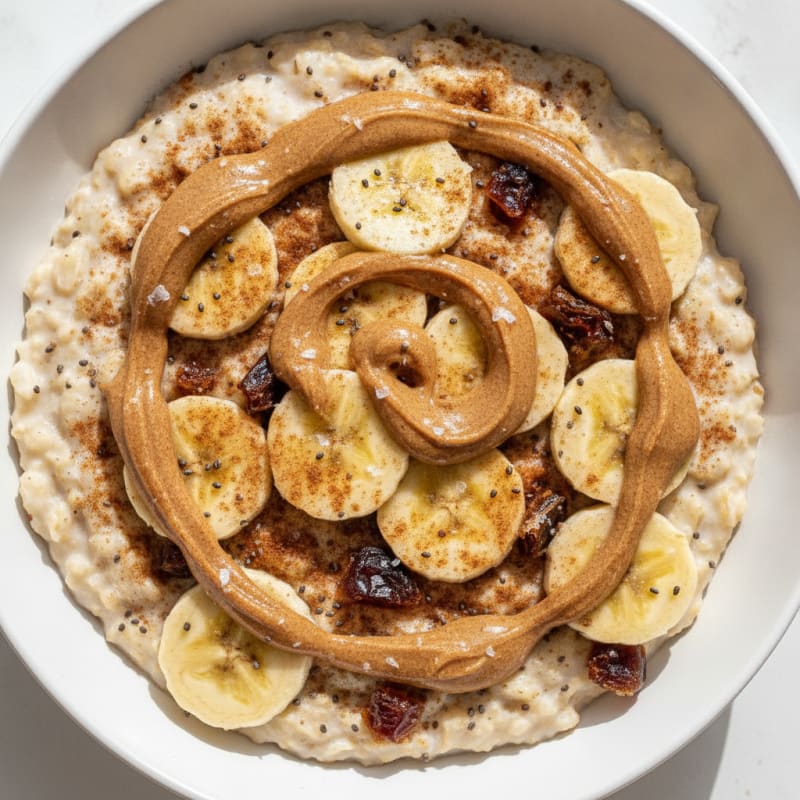 Cinnamon Banana Almond Butter Oats