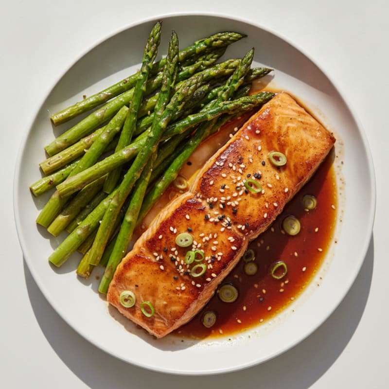 Teriyaki Glazed Salmon with Roasted Asparagus