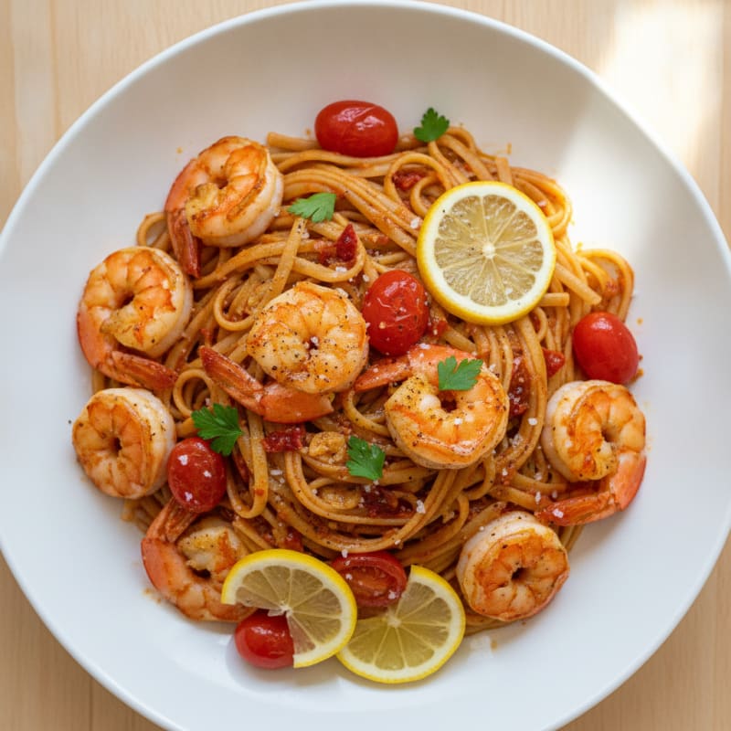 Spicy Calabrian Chili Shrimp Linguine