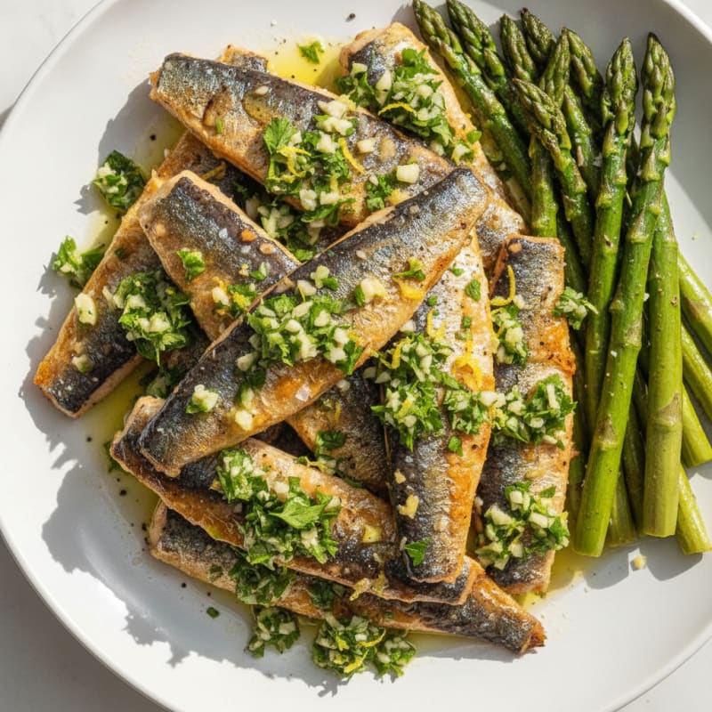 Pan-Seared Sardines with Lemon-Herb Gremolata