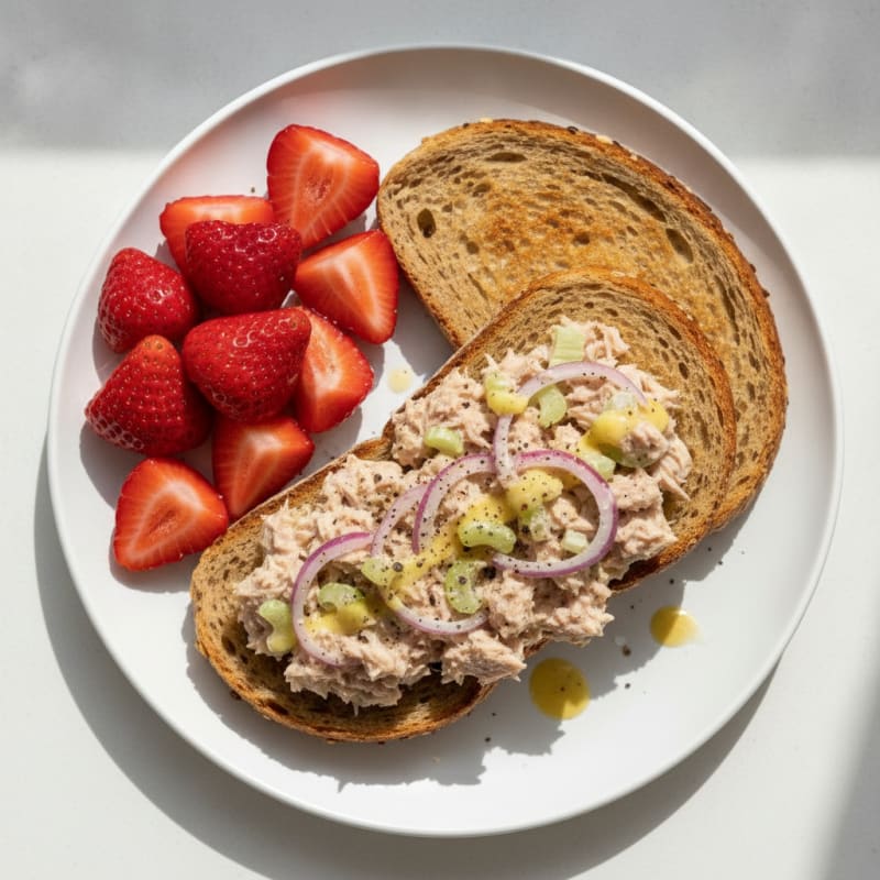 Tuna Salad with Greek Yogurt and Strawberries