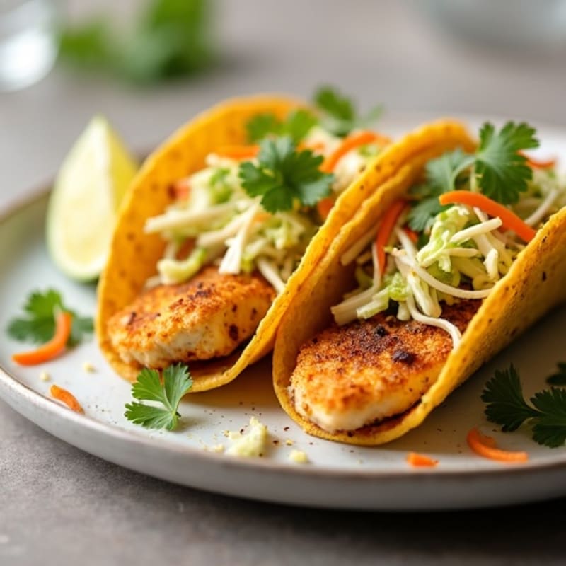 Crispy Baked Fish Tacos with Citrus Slaw