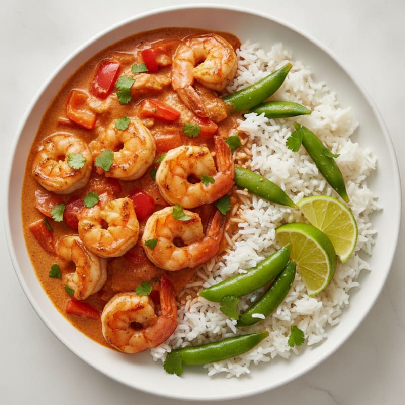 Shrimp Red Curry Coconut Rice