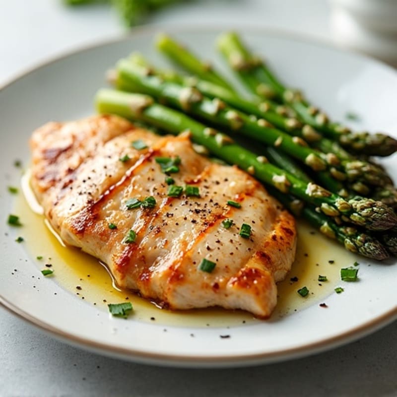 Seared Turkey Breast with Roasted Asparagus