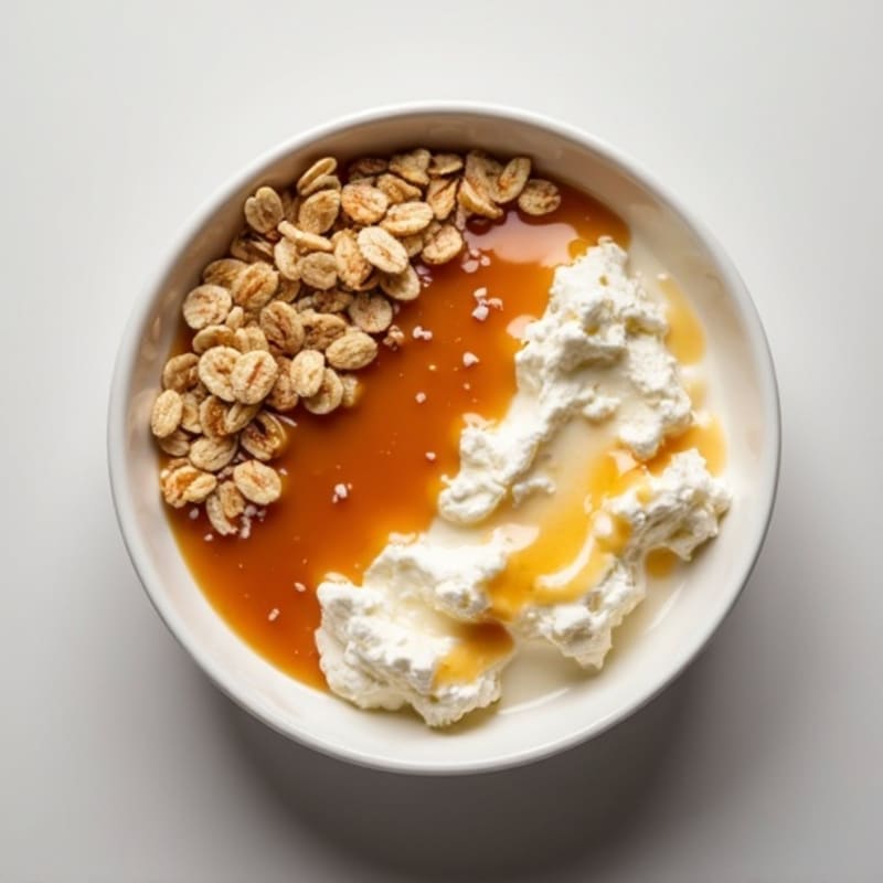 Creamy Salted Caramel Protein Cottage Cheese Bowl