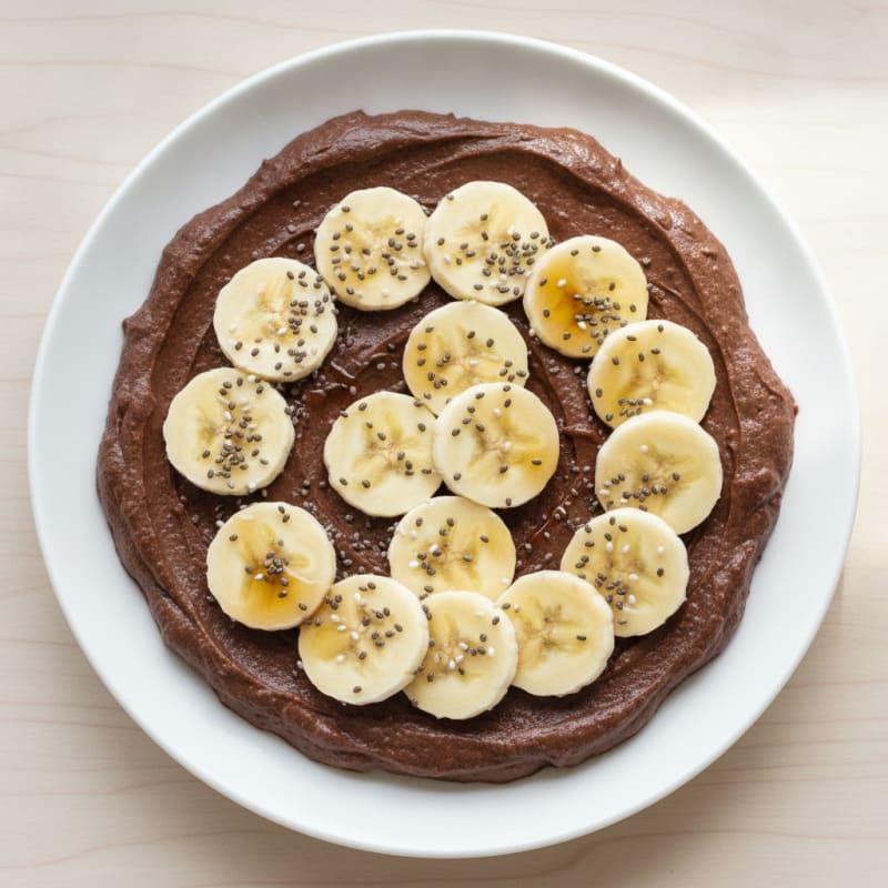 Silky Chocolate Protein Pudding with Sliced Bananas