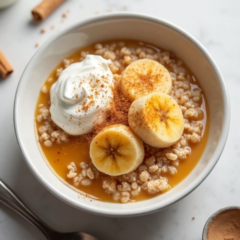 Honey-Caramelized Banana Protein Oatmeal Bowl