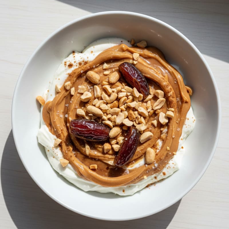 Creamy Caramel Peanut Butter Skyr Bowl