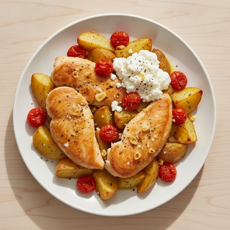 Chicken and Roasted Gold Potato Bake