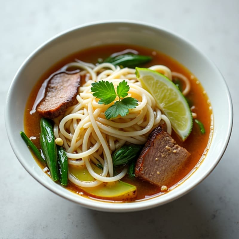 Lemongrass Beef Rice Noodle Soup
