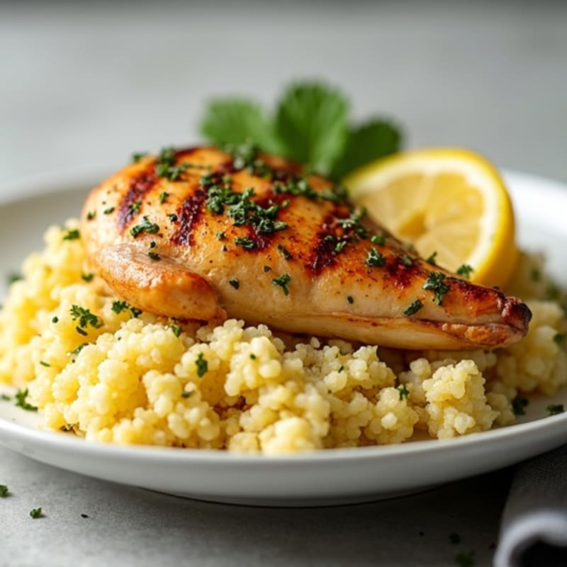 Herb-Roasted Chicken with Lemon Garlic Cauliflower Rice
