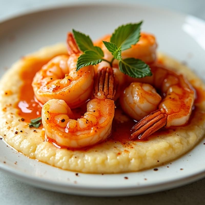 Spicy Pan-Seared Shrimp with Creamy Grits