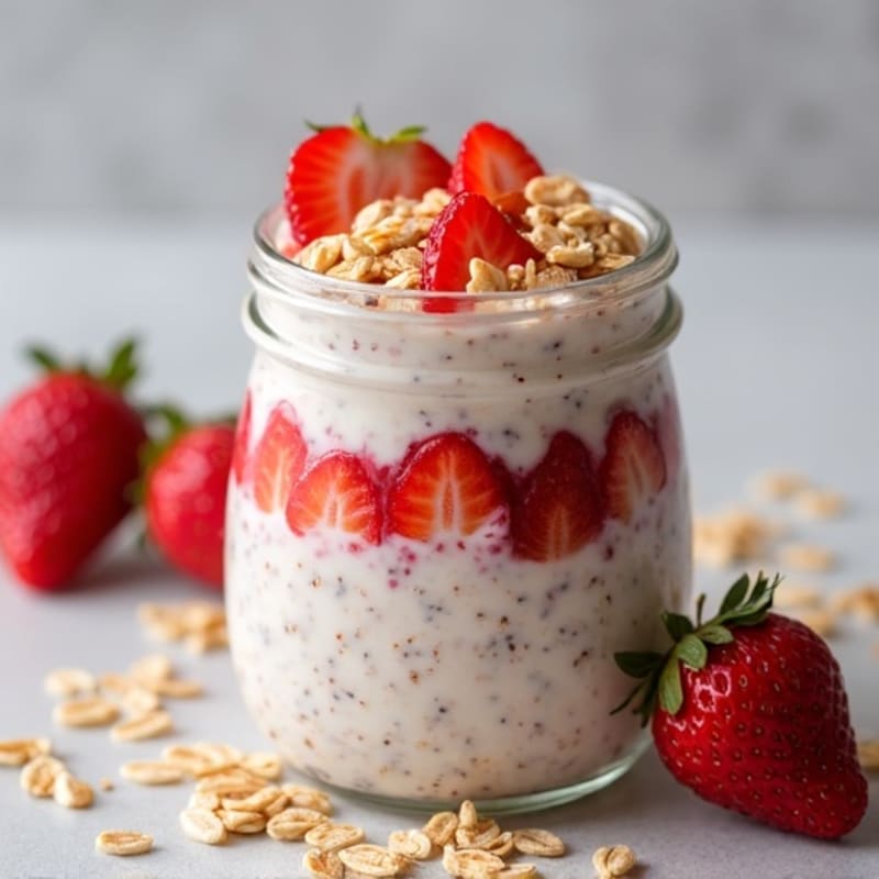 Creamy Strawberry Chia Overnight Oats