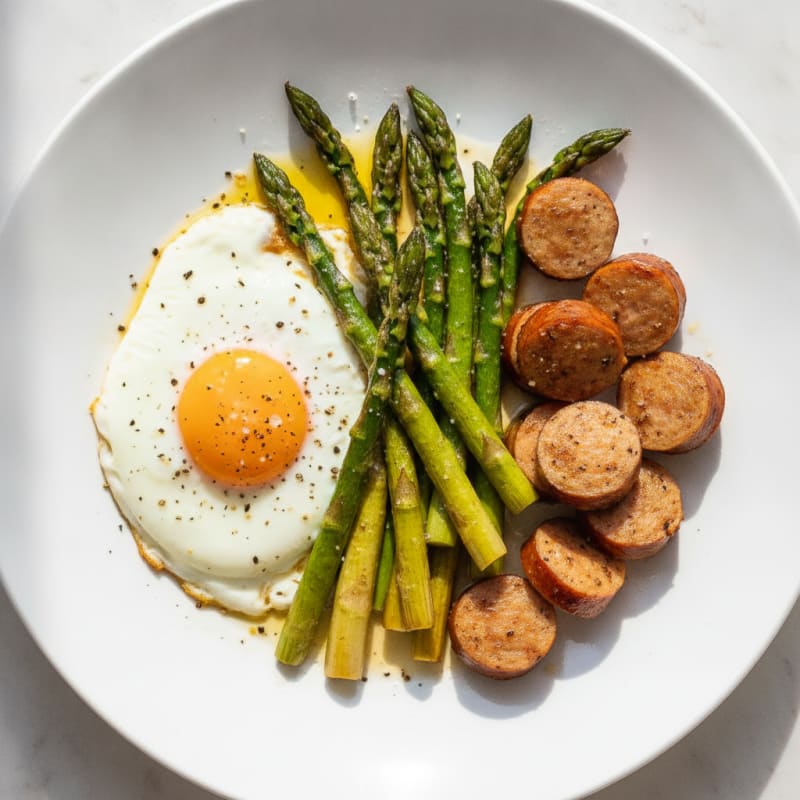 Baked Eggs with Roasted Asparagus