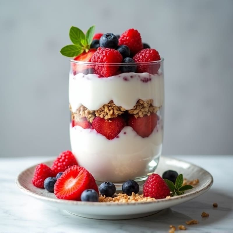 Greek Yogurt Protein Parfait with Mixed Berries