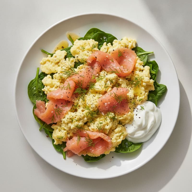 Smoked Salmon and Dill Scrambled Eggs