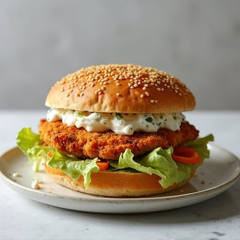 Crispy Baked Chicken Sandwich with Greek Yogurt Slaw