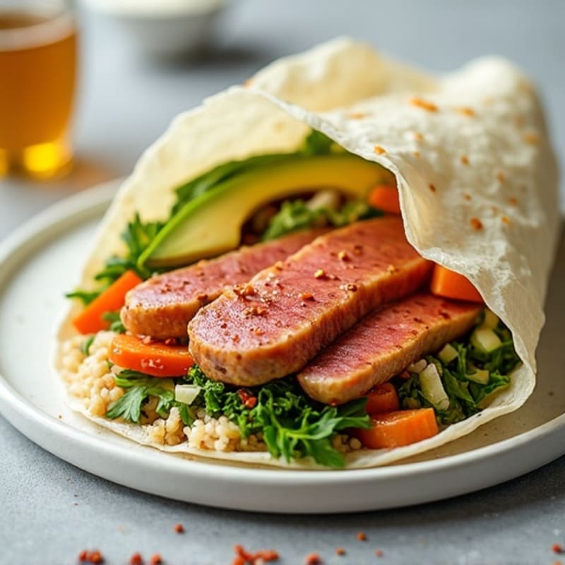 Spicy Seared Tuna Rice Wrap