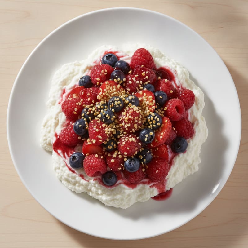 Silky Greek Yogurt Protein Mousse with Mixed Berries