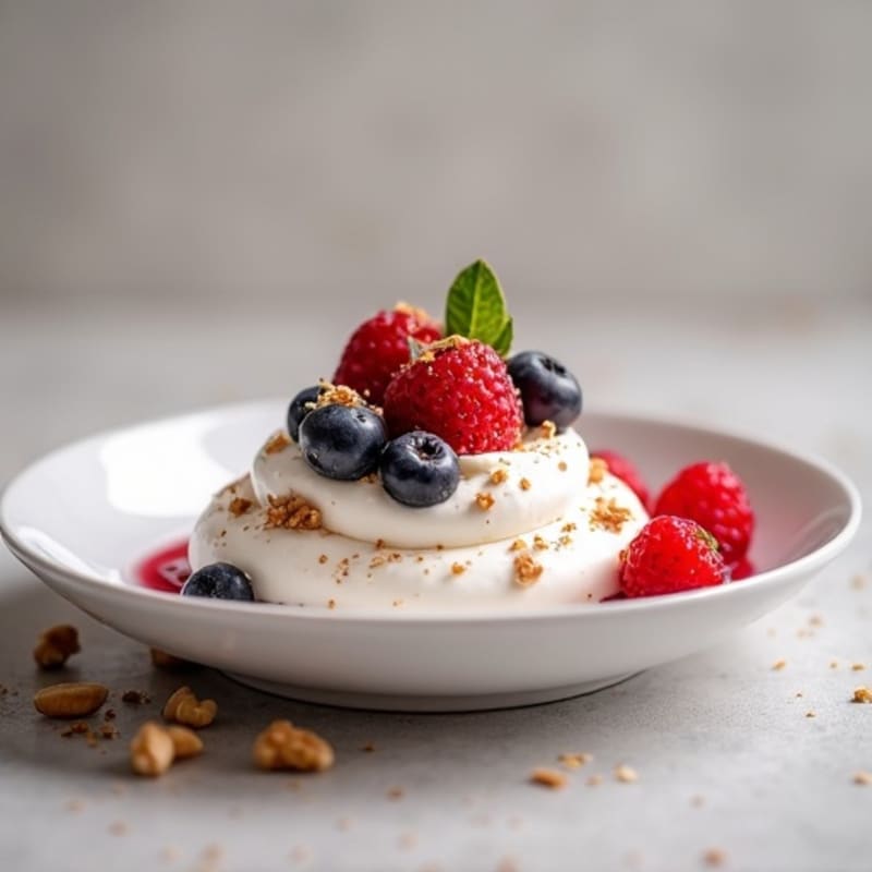 Silky Greek Yogurt Protein Mousse with Mixed Berries