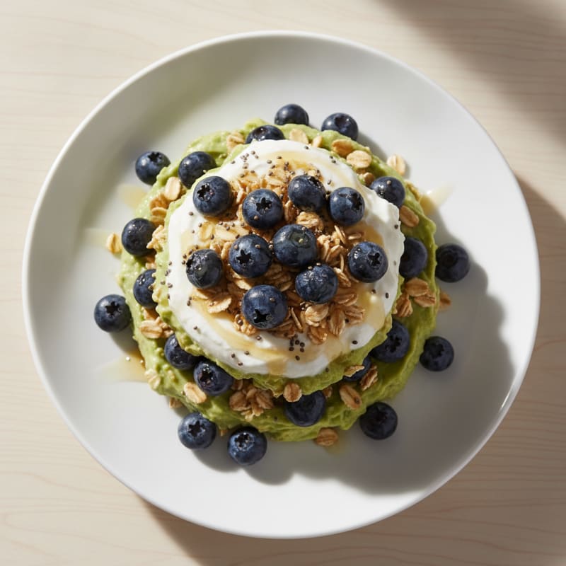 Protein Yogurt Parfait with Blueberries and Oats