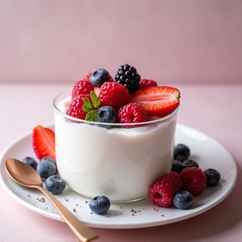 Silky Greek Yogurt Protein Mousse with Fresh Berries