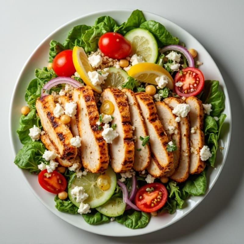 Grilled Turkey Breast Salad with Chickpeas and Quinoa