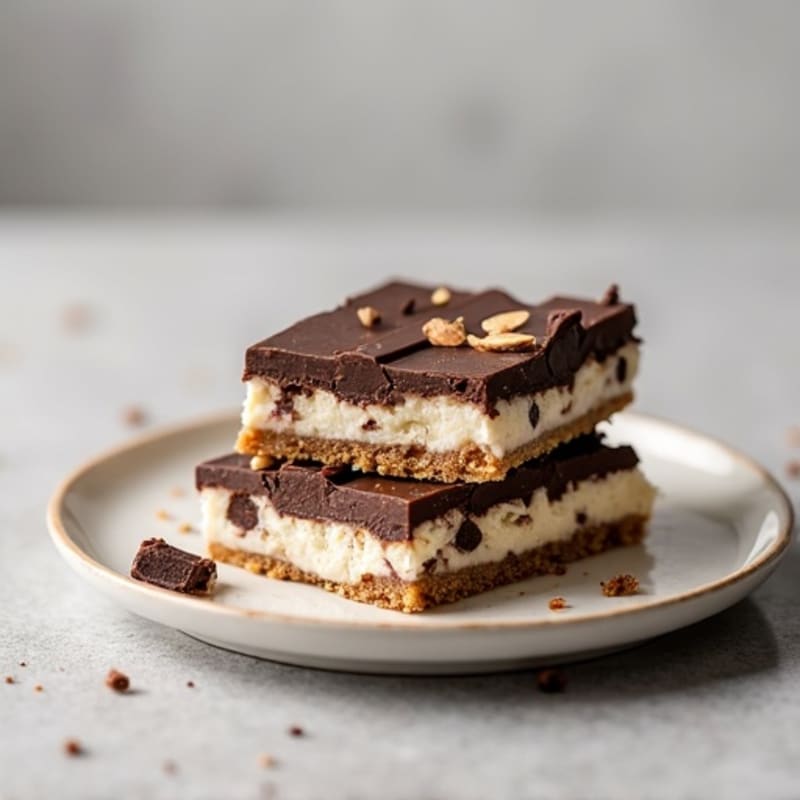 Protein-Rich Dark Chocolate Greek Yogurt Cheesecake Bars