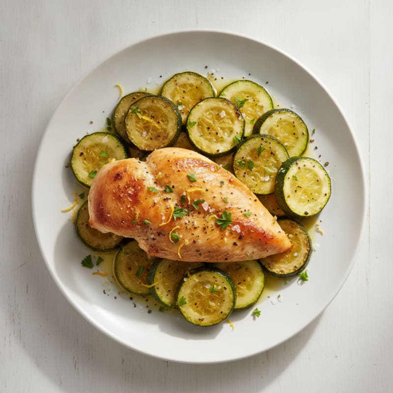 Lemon-Herb Roasted Chicken and Zucchini