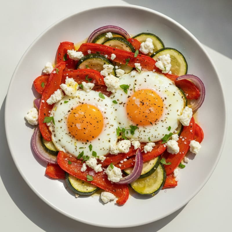 Baked Eggs with Roasted Vegetables