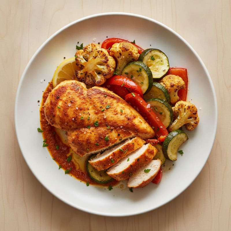 Spicy Harissa Chicken with Roasted Vegetables