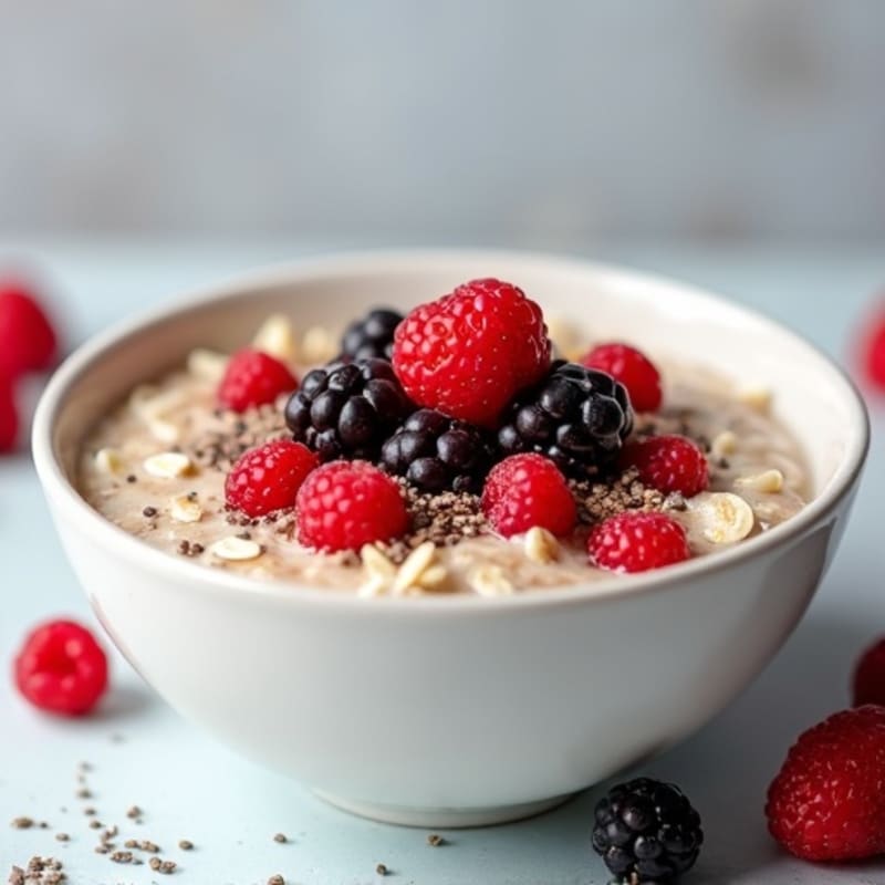 Creamy Protein Overnight Oats with Berries and Chia