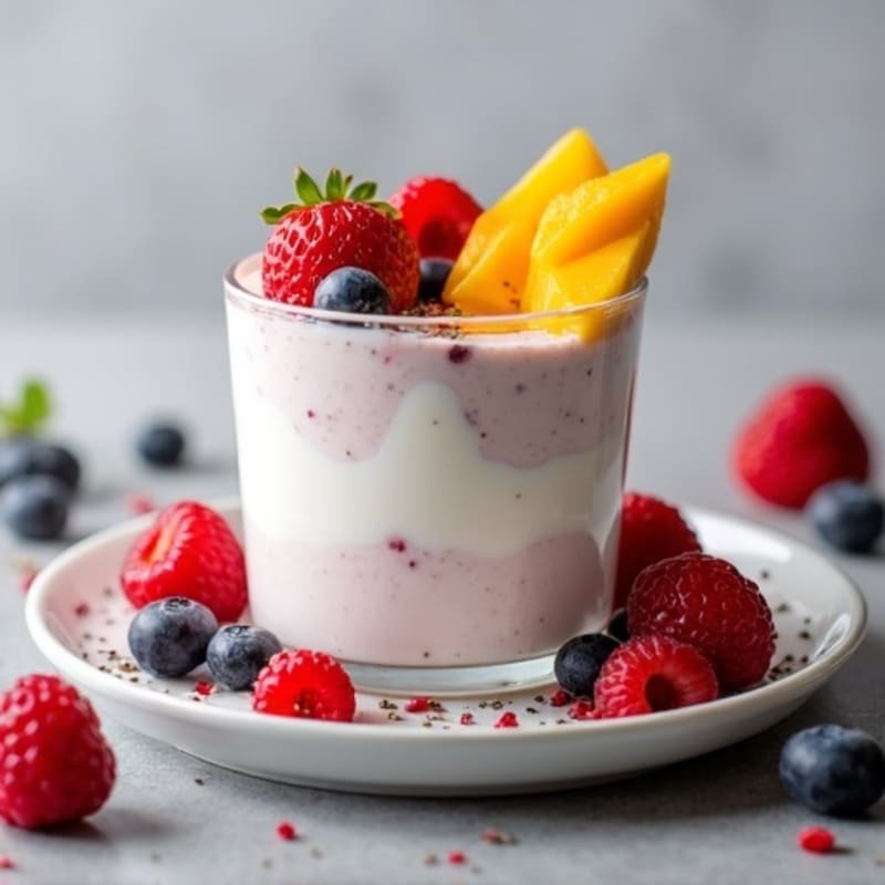 Silky Greek Yogurt Protein Mousse with Mixed Berries