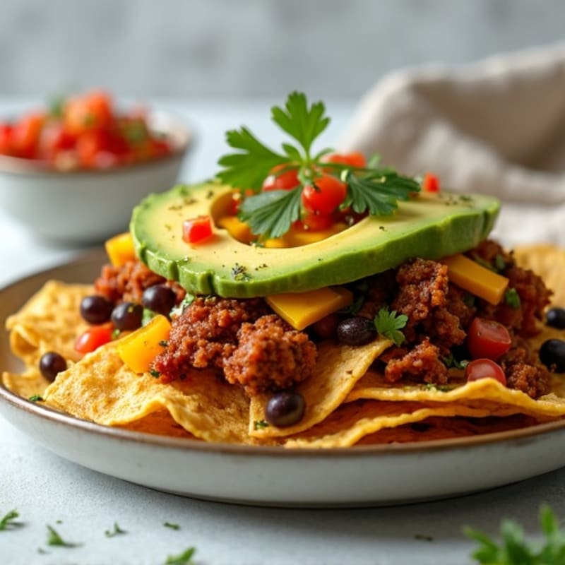 Smoky Pulled Pork Crispy Sheet Pan Nachos with Creamy Avocado