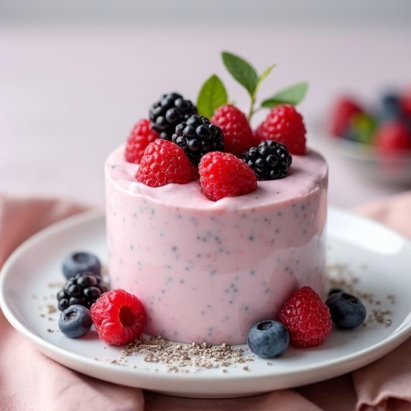 Greek Yogurt Protein Mousse with Mixed Berries