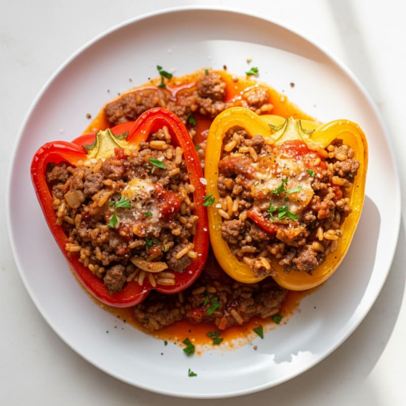 Savory Beef and Rice Stuffed Peppers