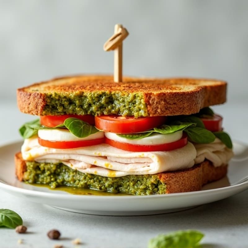 Pesto Turkey Panini with Fresh Mozzarella