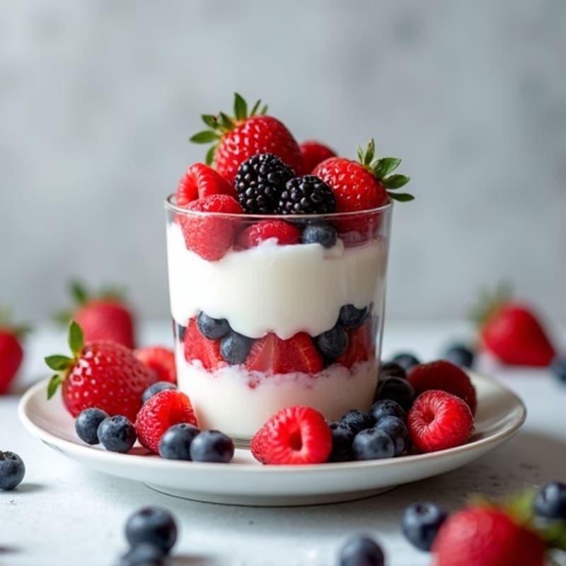 Greek Yogurt Protein Parfait with Mixed Berries