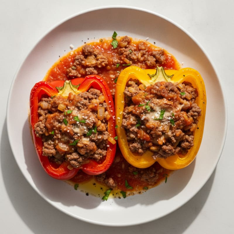 Beef and Rice Stuffed Bell Peppers