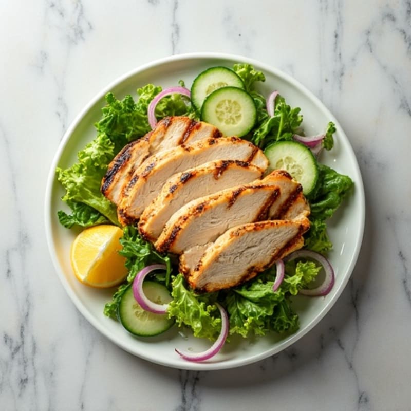Grilled Turkey Breast Salad with Crunchy Cucumber and Lemon Vinaigrette