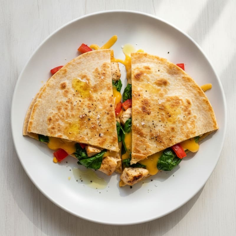 Cheesy Chicken and Veggie Quesadillas