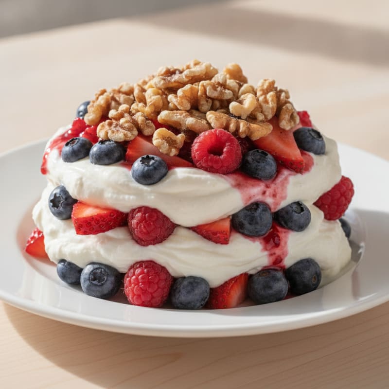 Greek Yogurt Protein Parfait with Mixed Berries