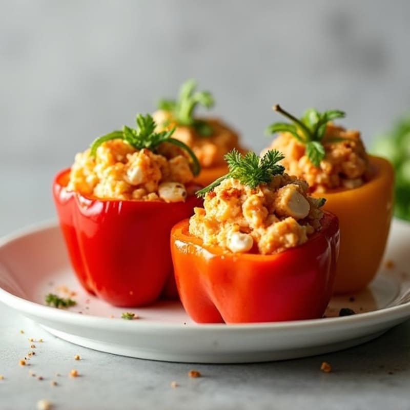 Creamy Buffalo Chicken Stuffed Bell Peppers