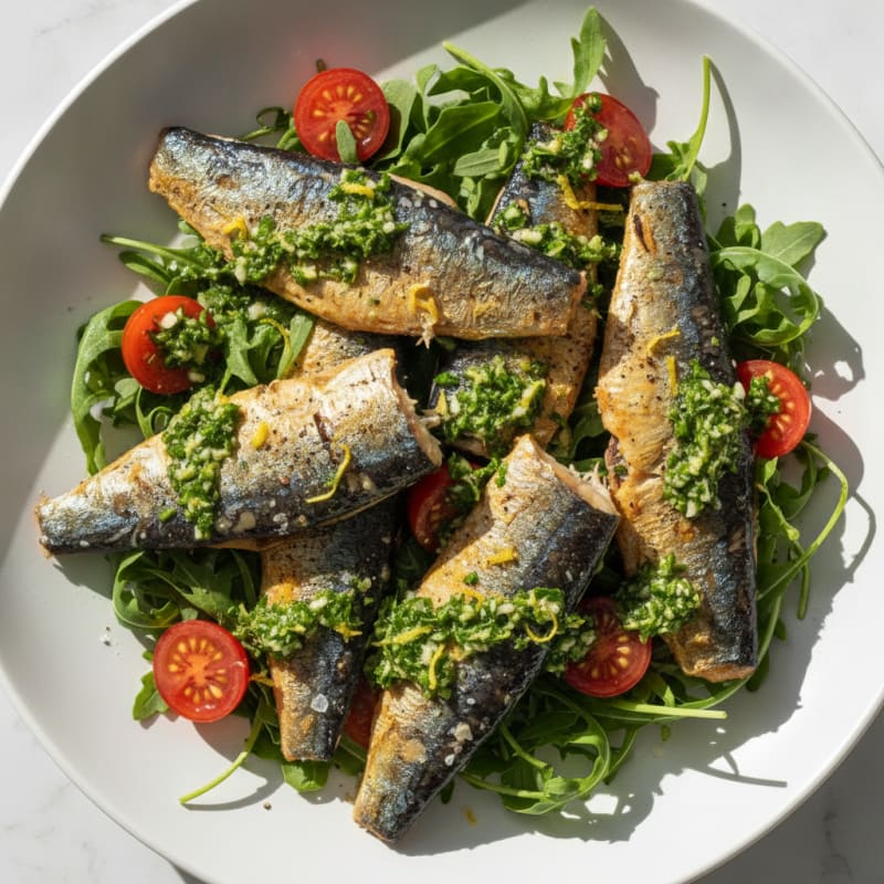 Pan-Seared Sardines with Lemon-Herb Gremolata