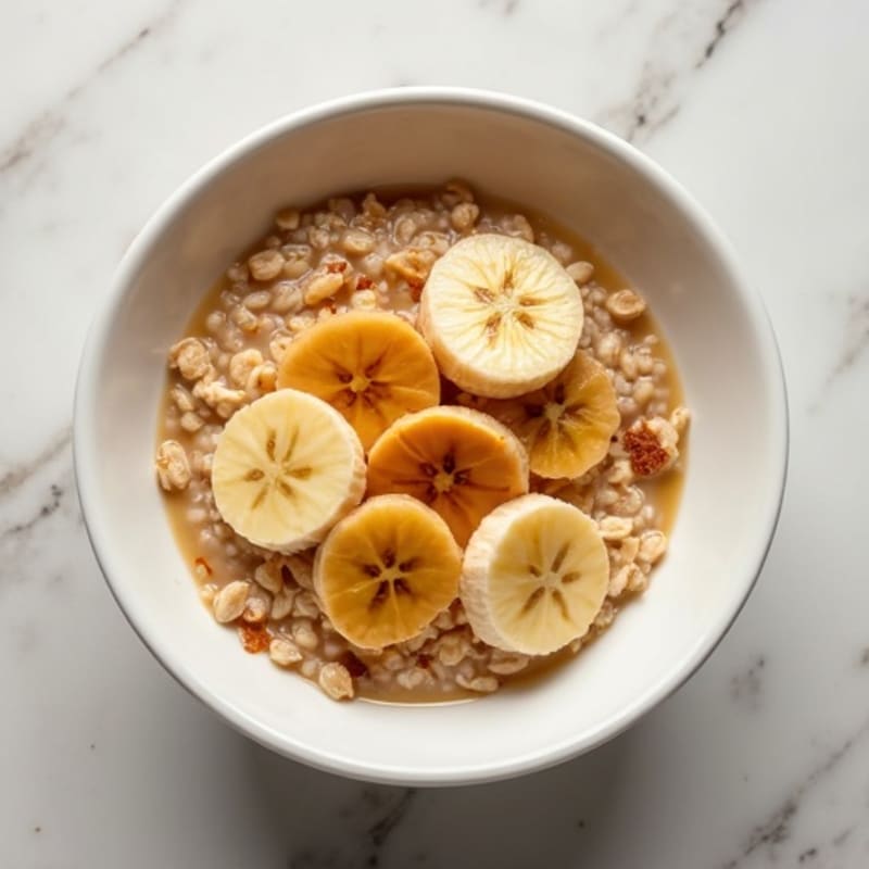 Creamy Caramelized Banana Protein Oatmeal
