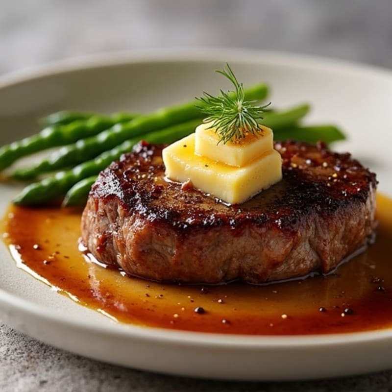 Butter-Basted Ribeye Steak with Bone Marrow