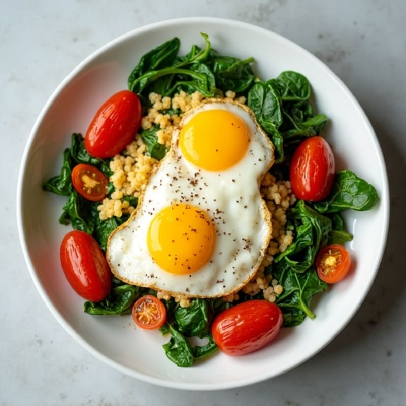 Egg and Spinach Scramble with Roasted Tomatoes